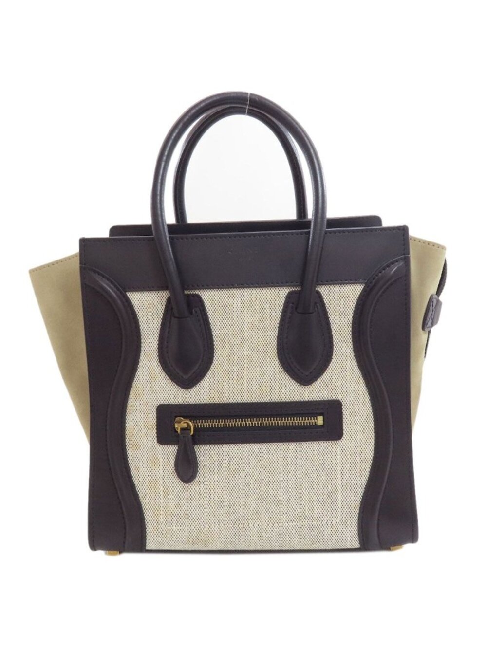 Celine Luggage Micro Handbag Calfskin Canvas